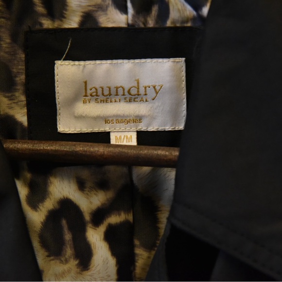 Laundry By Shelli Segal Black Trench Coat - Picture 2 of 5